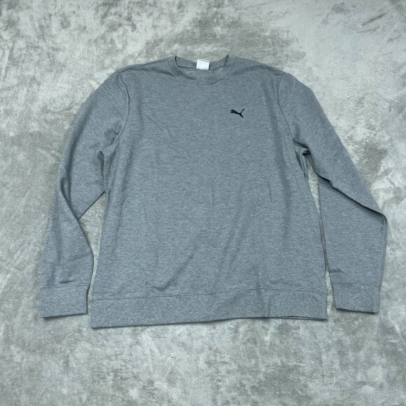 Puma Gray Crewneck Sweatshirt XL Cotton Blend Casual Lightweight a1149 - Picture 1 of 7